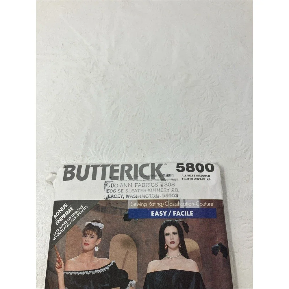 Vintage 80s Pattern Butterick 5800 French Maid Gothic Vampira Witch Uncut 6-24
